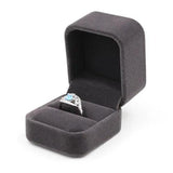 Valentijnsdag Dubbele Ring Box Fluwelen Zwart