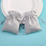 10pcs Gray Flannel Gift Bags Drawstring Pouch Logo Packaging