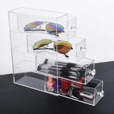 Acrylic Clear Jewelry Storage Organizer Drawer Cosmetics Glasses Holder