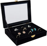 Velvet Ring Tray Jewelry Organizer Display Case