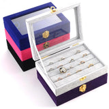 Velvet Ring Tray Jewelry Organizer Display Case