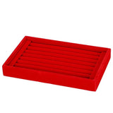 7 Slots Velvet Glass Ring Jewelry Display Storage Box Tray Case Holder