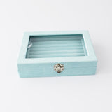 7 Slots Velvet Earring Storage Case Display Box Ring Organizer