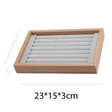 Wood Jewelry Trays Organizer - Earring Necklace Brooch Rings Cufflinks