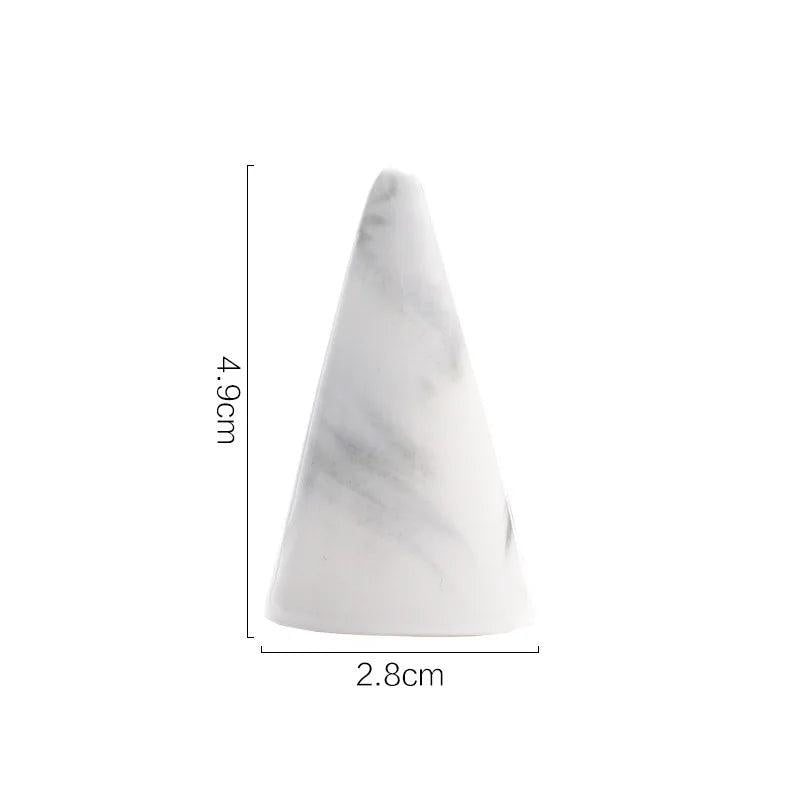 Marble Finger Cone Ring Holder Jewelry Display Stand