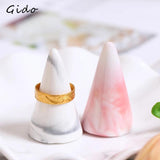 Marble Finger Cone Ring Holder Jewelry Display Stand