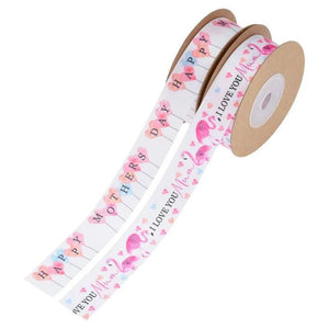 10 Yards 20mm Mother's Ribbon DIY Decorative Balloon Flamingo Decoration