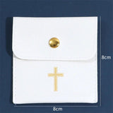 Rosary Necklace Pouch with Cross Gift Bag