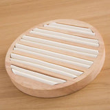 Round Flat Leather Jewelry Box Ring Display Tray Organizer