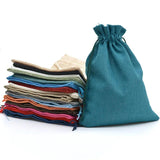 10Pcs/Lot Multi-Color Jewelry Gift Drawstring Bags Jute Ring Necklace Burlap Sto