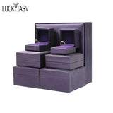 Brushed PU Leather Jewelry Box for Rings Necklaces Bracelets