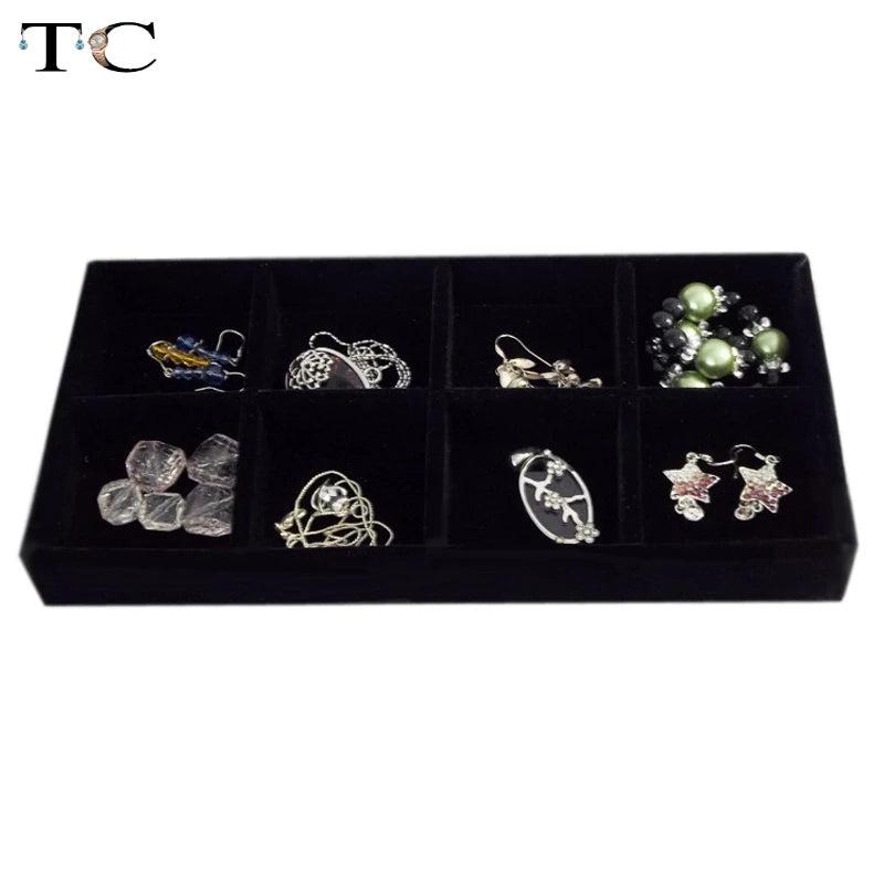 High Jewelry Display Velvet Tray Case for Earrings Rings