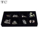 High Jewelry Display Velvet Tray Case for Earrings Rings