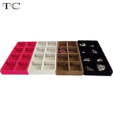 High Jewelry Display Velvet Tray Case for Earrings Rings