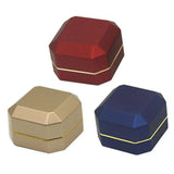 Octagonal LED Light Ring Jewelry Storage Box Organizer Valentine Gift Case