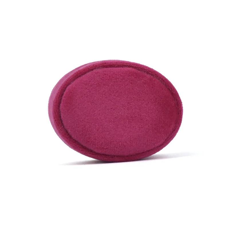 Velvet Double Ring Box Oval Wedding Rings Jewelry Box