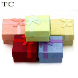 12pcs Jewelry Earrings Ring Gift Boxes 4*4*2.5cm Packaging Trinket Organizer