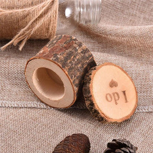 Engraved Mr. & Mrs. Wooden Wedding Ring Box - Rustic Ring Holder