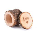 Engraved Mr. & Mrs. Wooden Wedding Ring Box - Rustic Ring Holder