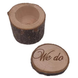 Engraved Mr. & Mrs. Wooden Wedding Ring Box - Rustic Ring Holder