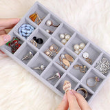 Velvet Jewelry Ring Display Box Organizer