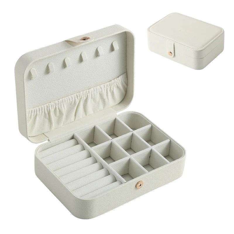 Double Layer Jewelry Box Travel Leather Organizer