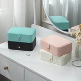 Double Layer Jewelry Box Travel Leather Organizer