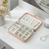 Double Layer Jewelry Box Travel Leather Organizer