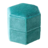 Hexagon Velvet Double Ring Box Wedding Ceremony Ring Box