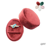 Velvet Double Ring Box Oval Wedding Ceremony Ring Box