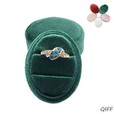 Velvet Double Ring Box Oval Wedding Ceremony Ring Box