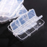 2PCS 6 Slot Transparent Plastic Box Small Storage Case Beads Jewelry Organizer