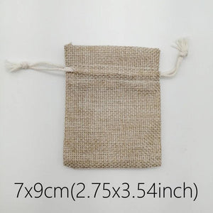 10pcs Ribbon Jute Cloth Storage Gift Bags Linen Sack Pouch for Jewelry DIY