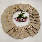 10pcs Ribbon Jute Cloth Storage Gift Bags Linen Sack Pouch for Jewelry DIY