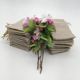 10pcs Ribbon Jute Cloth Storage Gift Bags Linen Sack Pouch for Jewelry DIY