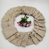 10pcs Ribbon Jute Cloth Storage Gift Bags Linen Sack Pouch for Jewelry DIY