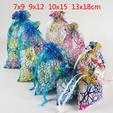 50pcs Colorful Drawstring Organza Bags Jewelry Packaging Wedding Gift Bag Pouch
