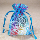 50pcs Colorful Drawstring Organza Bags Jewelry Packaging Wedding Gift Bag Pouch