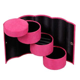 Hot Pink Travel Jewelry Storage Case Earring Hair Tie Box Holder