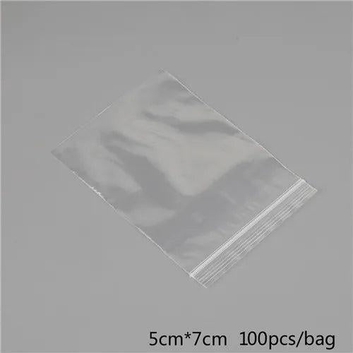 100pcs Jewelry Ziplock Plastic Bags for Candy Pack 0.05mm Thickness