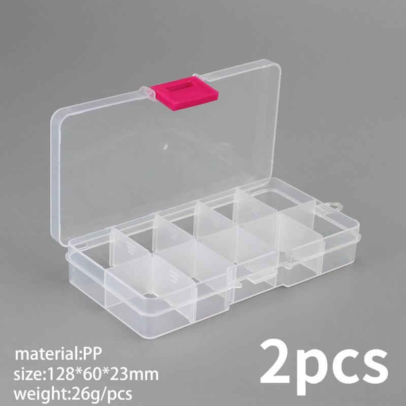 DIY Jewelry Accessories Box Tool Storage 10 Lattice Earrings Charms Transparent