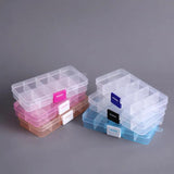 DIY Jewelry Accessories Box Tool Storage 10 Lattice Earrings Charms Transparent
