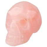 Pink Quartz Crystal Carved Skull Healing Reiki Pocket Figurine
