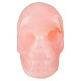 Pink Quartz Crystal Carved Skull Healing Reiki Pocket Figurine