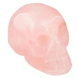 Pink Quartz Crystal Carved Skull Healing Reiki Pocket Figurine