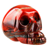 Red Stone Carved Skull Statue Healing Reiki Pocket Figurine