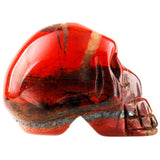Red Stone Carved Skull Statue Healing Reiki Pocket Figurine