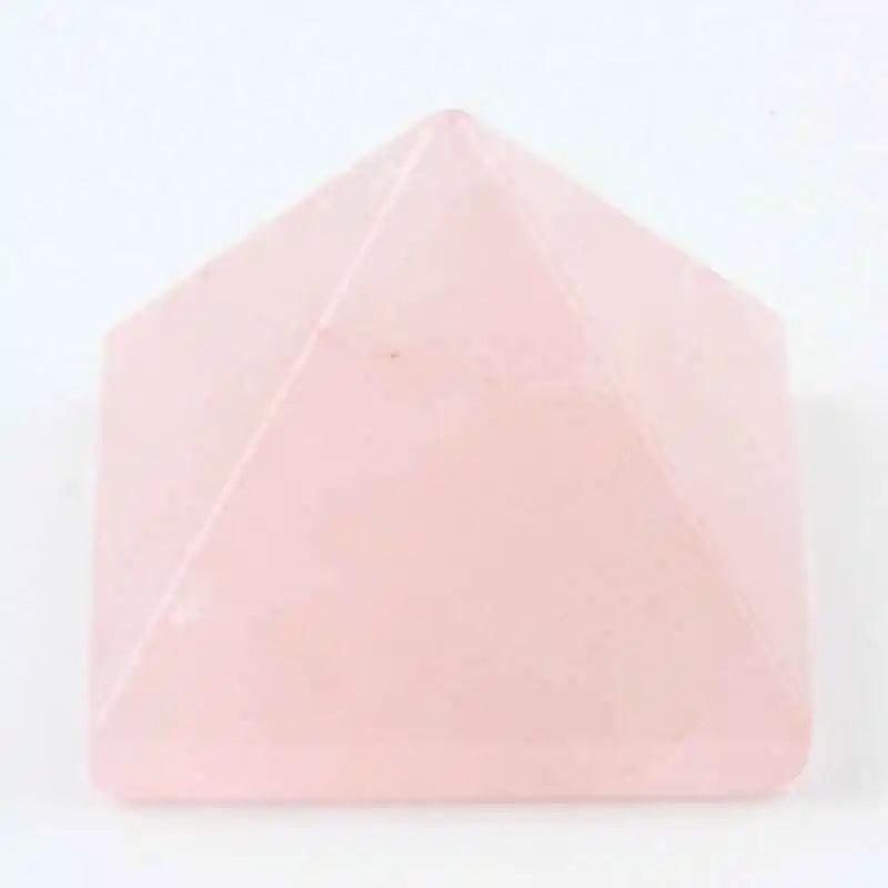 Fluorite Rose Quartz Pyramid Gem Stone Figurine Decor