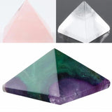 Fluorite Rose Quartz Pyramid Gem Stone Figurine Decor