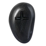 2pcs Healing Stone Engraved Cross Worry Pocket Stone